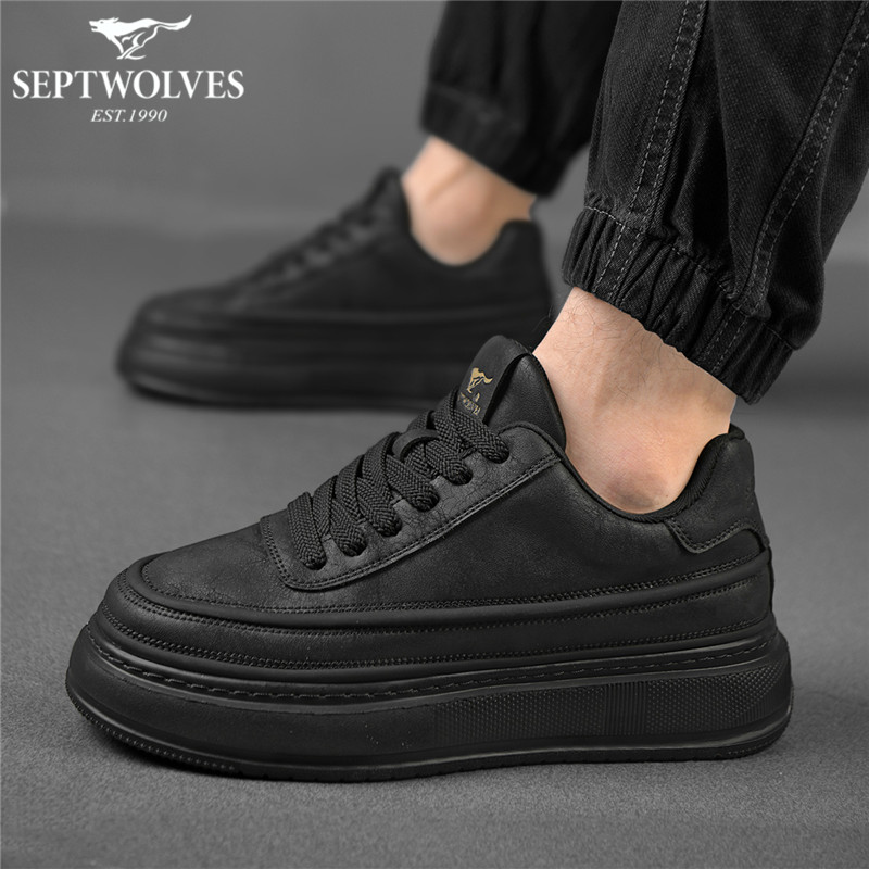 七匹狼防寒鞋子男百搭潮鞋2025新款男士休闲保暖板鞋厚底加绒男鞋主图