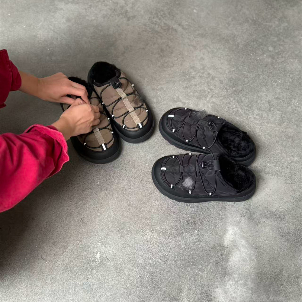 大瑜定制私鞋 厚底增高保暖日系户外毛毛拖鞋百搭松软懒人棉鞋主图