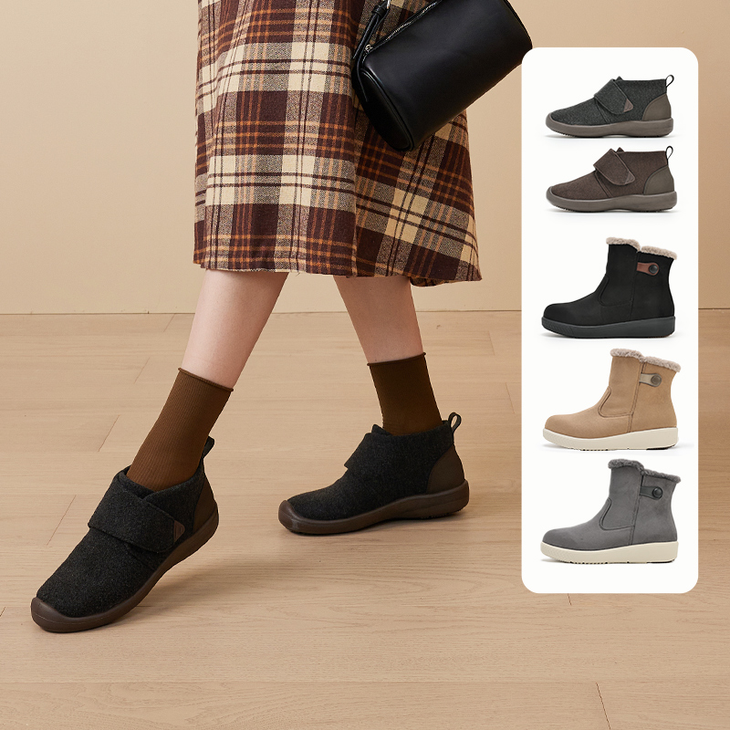 【所有姐姐的衣橱】Pansy盼喜女鞋超轻舒适软底保暖毛呢休闲百搭主图