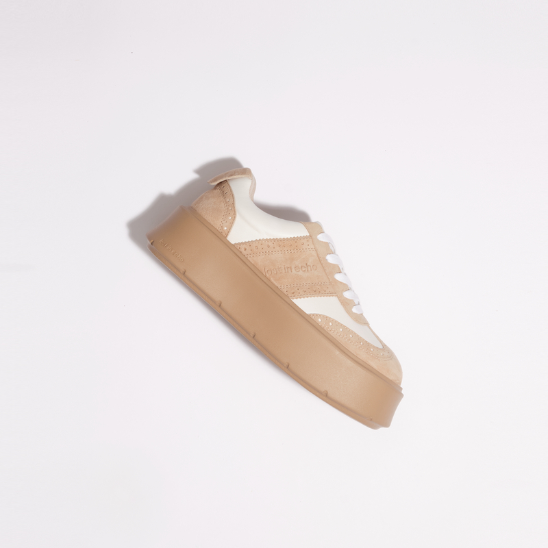 【Kimi推荐】lost in echo时尚复古手工布洛克真皮厚底休主图