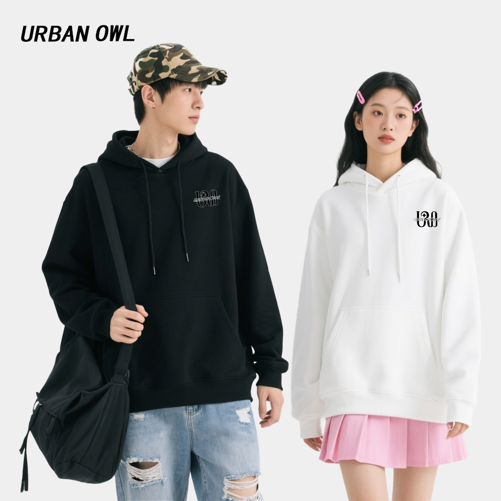 2025秋冬潮牌宽松圆领字母男女情侣美式休闲主图