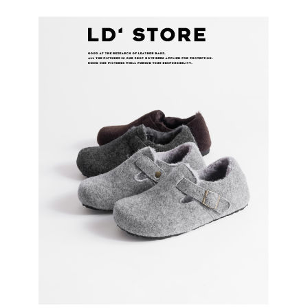 【限时98】内增高加绒勃肯鞋女2025冬季新款灰色毛毛鞋棉鞋雪地靴