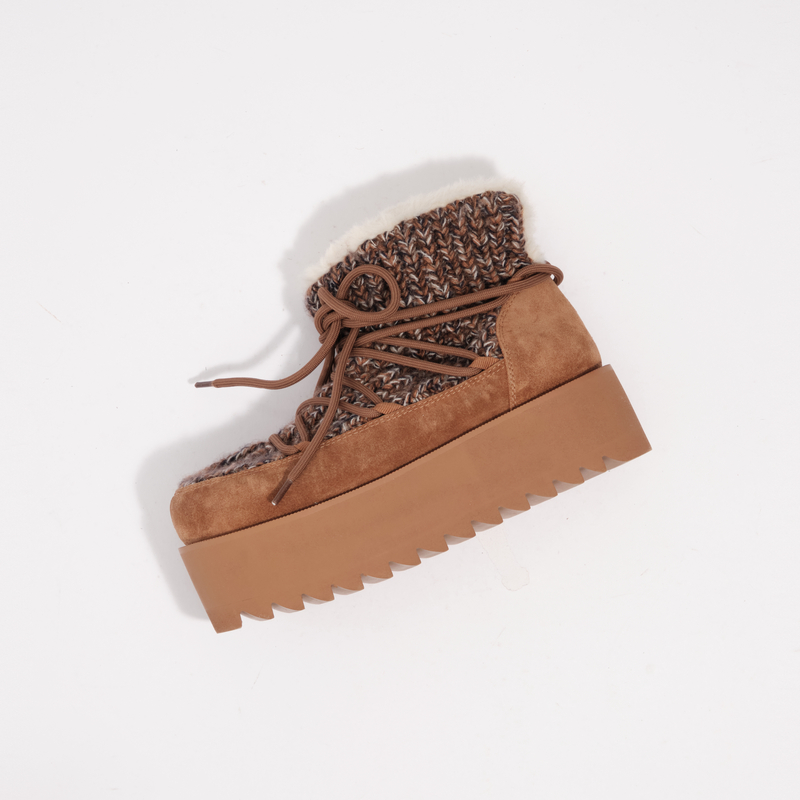 【Kimi推荐】lost in echo时尚拼接针织短款超轻厚底增高主图