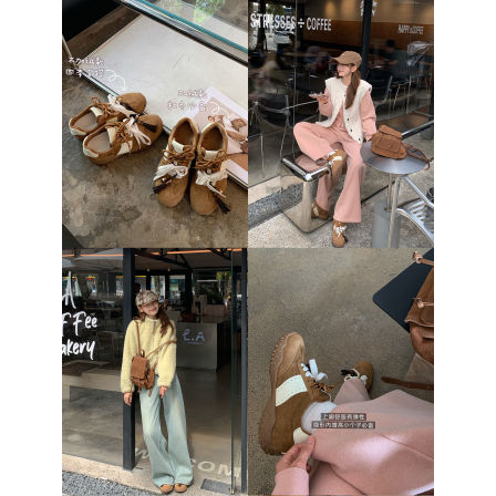 切糕自制小个子定制增高5cm鸳鸯鞋带串珠显高厚底时髦德训休闲鞋