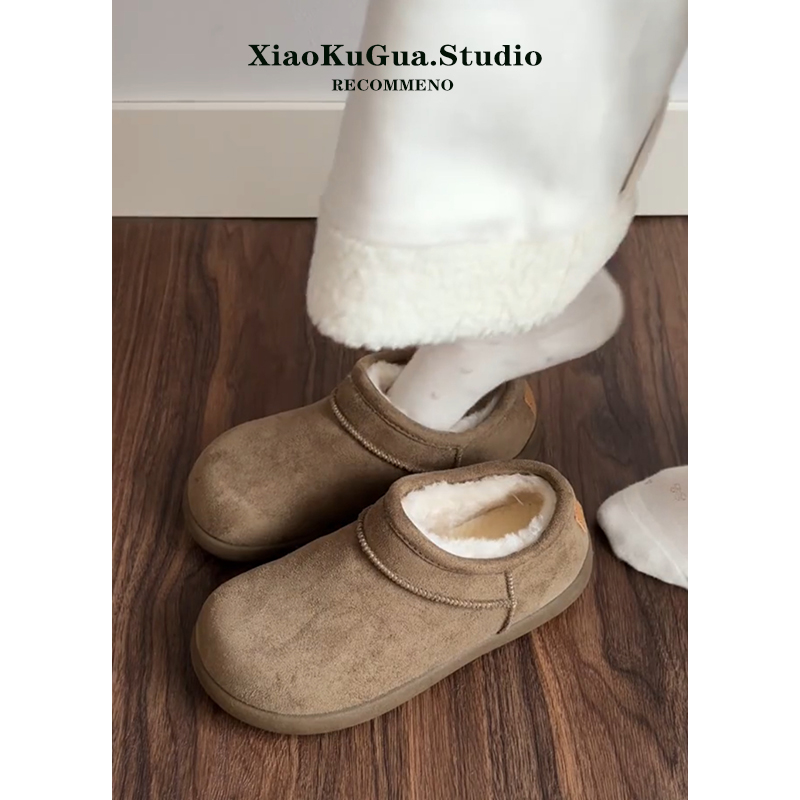 复古小土豆勃肯鞋女款2025新款冬季外穿加绒加厚雪地靴保暖棉鞋子主图