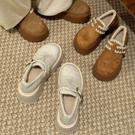 贾不假勃肯鞋女2025新款秋冬季爆款加绒保暖厚底增高勃肯棉鞋鞋子