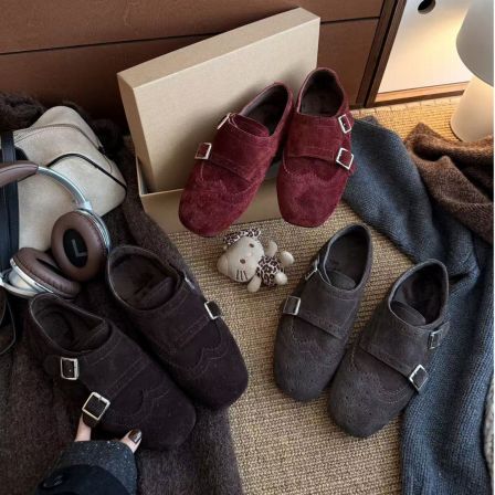 BAO/宝小姐2025休闲风秋百搭时尚休闲鞋复古软底休闲鞋韩版加绒