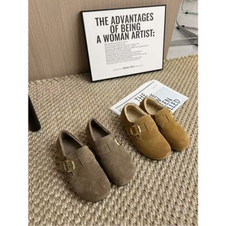 梓铭-3336~冬季暖阳～加绒真皮全包勃肯鞋厚底3.5公分雪地靴女冬  