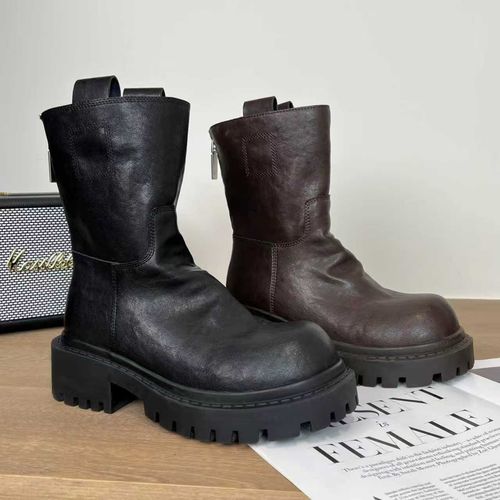 小小苏跟高6cm丨鬼家方块矮帮女靴厚底骑士短靴EQX55653主图