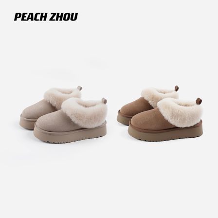 『PEACHZHOU』羊皮毛一体厚底雪地靴休闲保暖显高显瘦加厚棉鞋