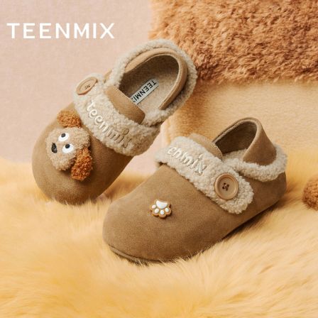 天美意2025冬新款商场同款舒适保暖毛绒单鞋女勃肯鞋BM141DM5