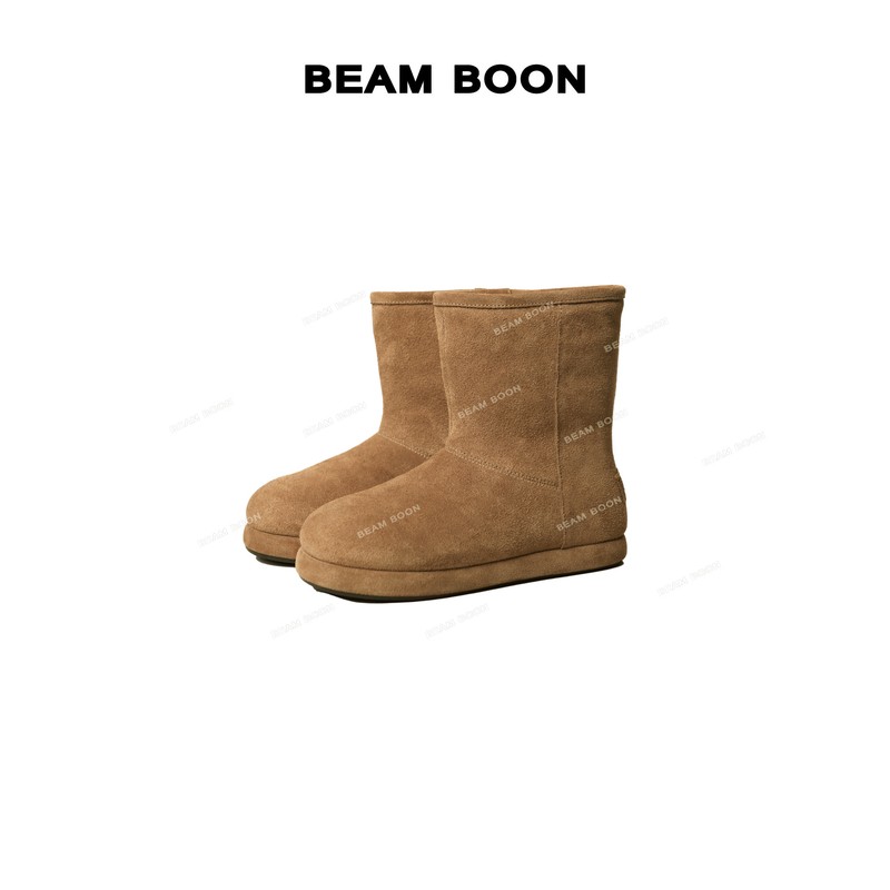 【冬日暖炉】Balen*c皮毛一体磨砂羔毛加绒冬季女雪地靴短靴主图