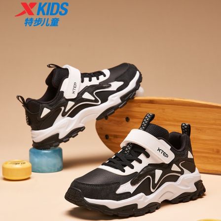 复古老爹鞋 特步少年休闲鞋男女童老爹风搭带时尚百搭防滑9391