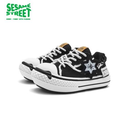 芝麻街男款大头鞋2025秋季新款厚底圆头开口笑低帮情侣潮流男鞋