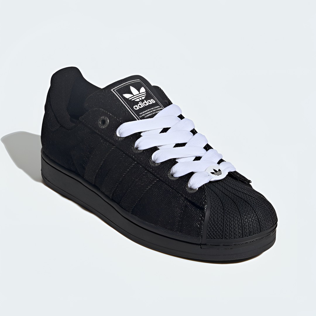 【滔搏联动】Adidas阿迪达斯三叶草黑牛仔贝壳头板鞋JQ3211主图