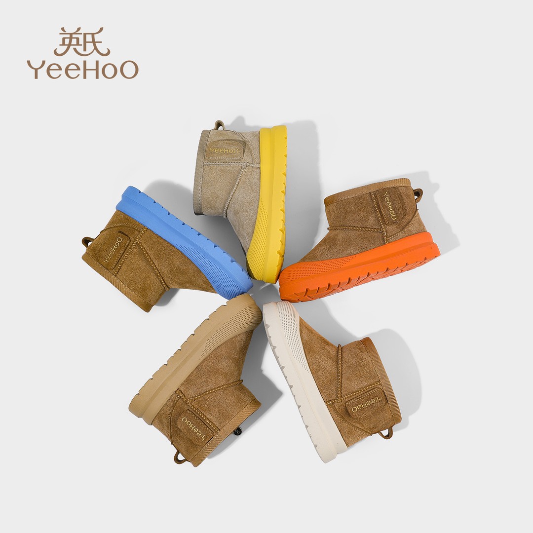 英氏童鞋儿童雪地靴冬季新款加绒保暖女童大棉鞋男童宝宝加绒鞋主图