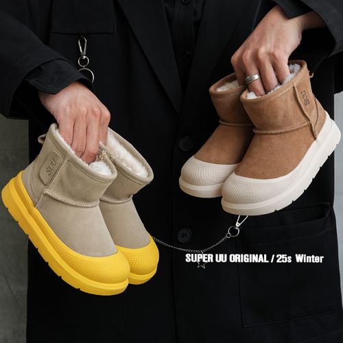 SuperUU真皮儿童雪地靴冬季韩版真毛男女童靴子加绒加厚羊毛棉鞋主图