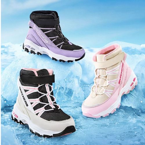 【加厚一体绒】【零下30°极寒防冻】斯凯奇男女童25新款冬靴664200L主图