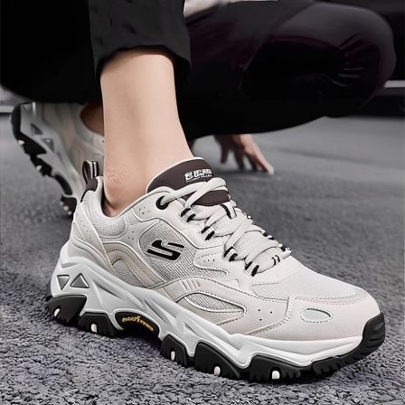 斯凯奇2025秋季新款男鞋厚底百搭城市户外鞋休闲工装鞋耐磨老爹鞋