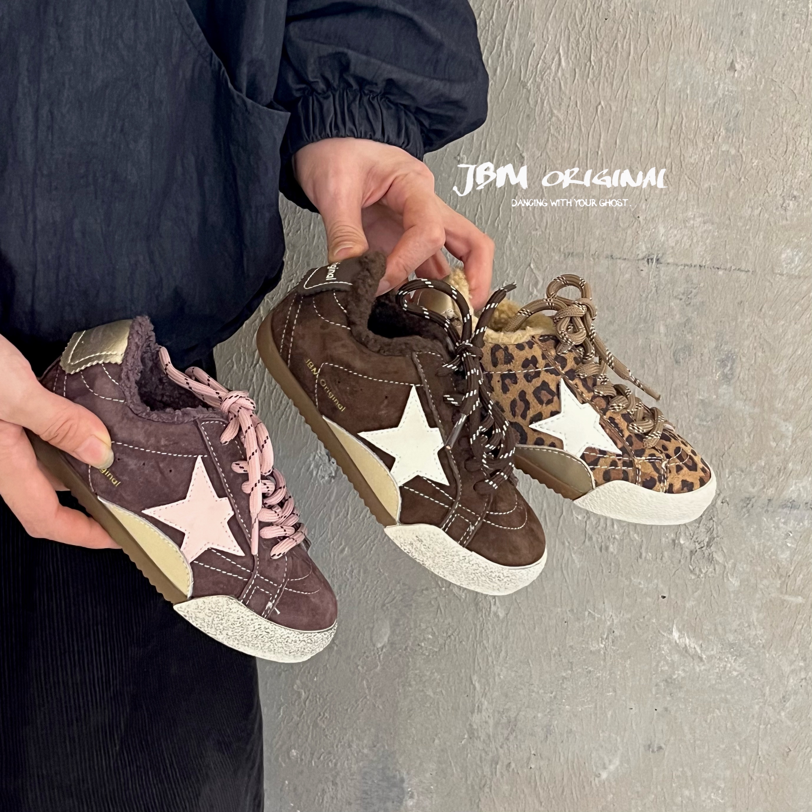 加绒星星板鞋JBM正品儿童鞋秋冬款男女童户外休闲运动鞋保暖棉鞋主图