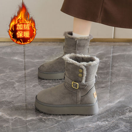 雪地靴女哈尔滨厚底2025冬季毛毛加绒加厚东北保暖不累脚休闲棉鞋