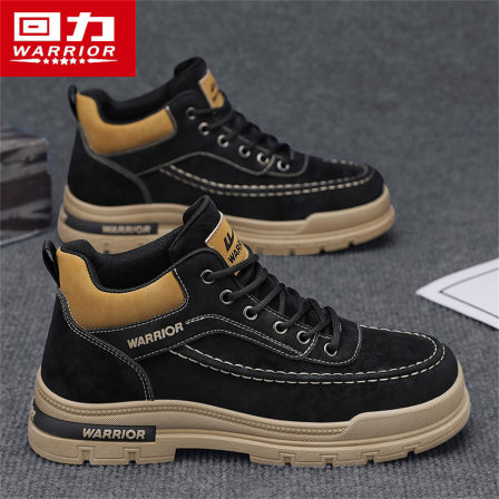 回力男鞋2025新款冬季男士户外登山马丁靴厚底防滑高帮机车工装鞋