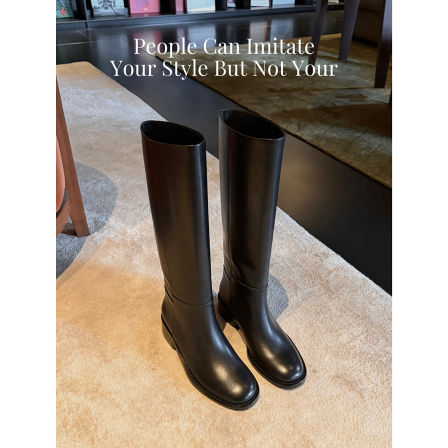 【黑标系列】葡萄妈studiolee 增高4.5cm~进口牛皮圆头长筒骑士靴