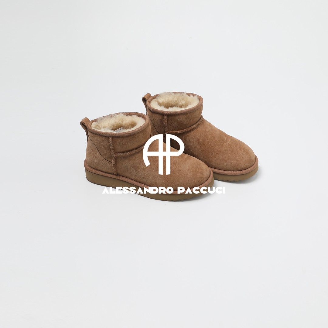 AP洛哥54135XX 皮毛一体+羊毛内里豹纹/纯色保暖雪地靴主图