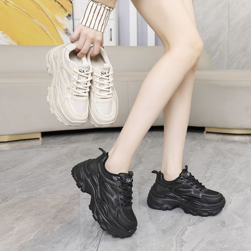 【运费补贴】圆头增高老爹鞋浅口时尚加绒休闲鞋运动鞋女X 021-1主图