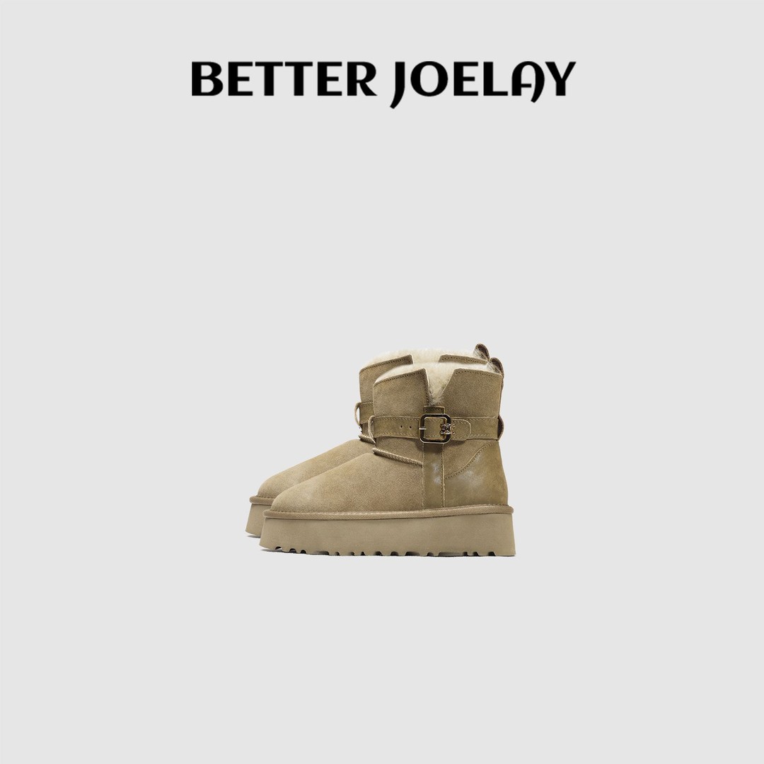 BETTER JOELAY-【金扣方糖】休闲设计感秋冬时尚毛鞋百搭舒适Z9707主图