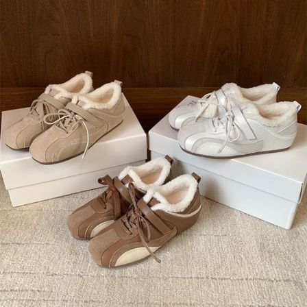 【增高5cm】苏茵茵赛车鞋~毛毛内里秋冬新款拼色休闲鞋女E5409015