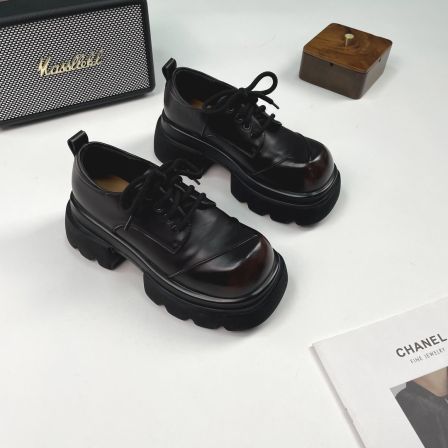 小小苏乐福鞋网红ins潮休闲透气低帮小皮鞋女百搭圆头：XEXA001