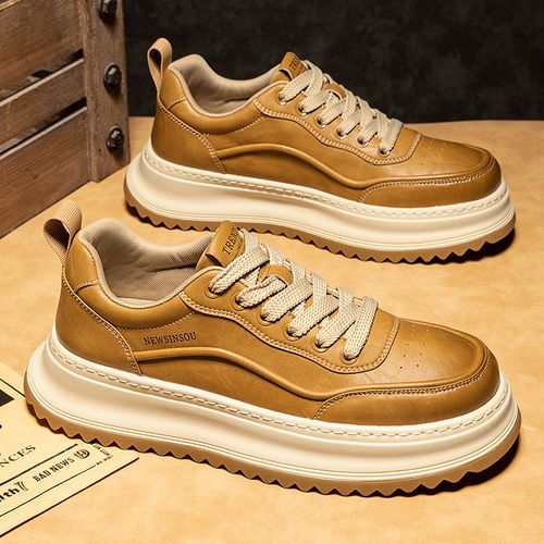 秋冬时尚男鞋潮流厚底男士板鞋百搭男式休闲鞋子皮鞋MD6626主图