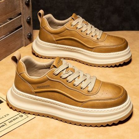 秋冬时尚男鞋潮流厚底男士板鞋百搭男式休闲鞋子皮鞋MD6626