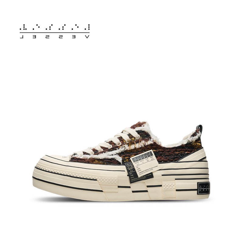 XVESSEL【泰晤士河】经典双侧标时尚休闲百搭复古潮流厚底透气印花主图