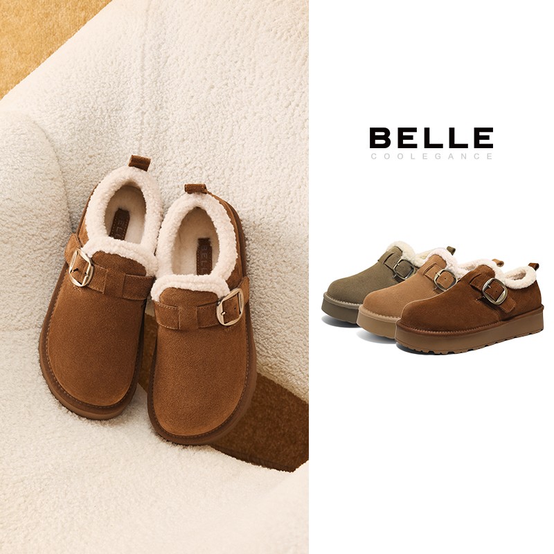 【巴图&博谷优享】百丽雪顶咖啡勃肯鞋女加绒保暖雪地靴D1V1DDM5主图