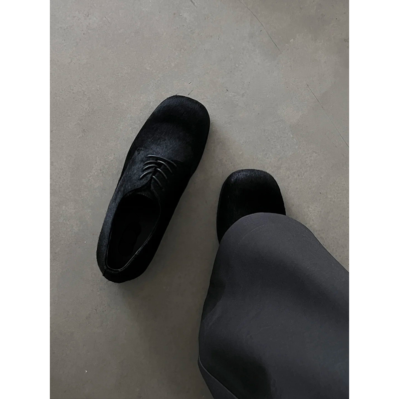 cleanfit老钱风极简方头马毛德比鞋男士复古通勤商务正装百搭皮鞋主图