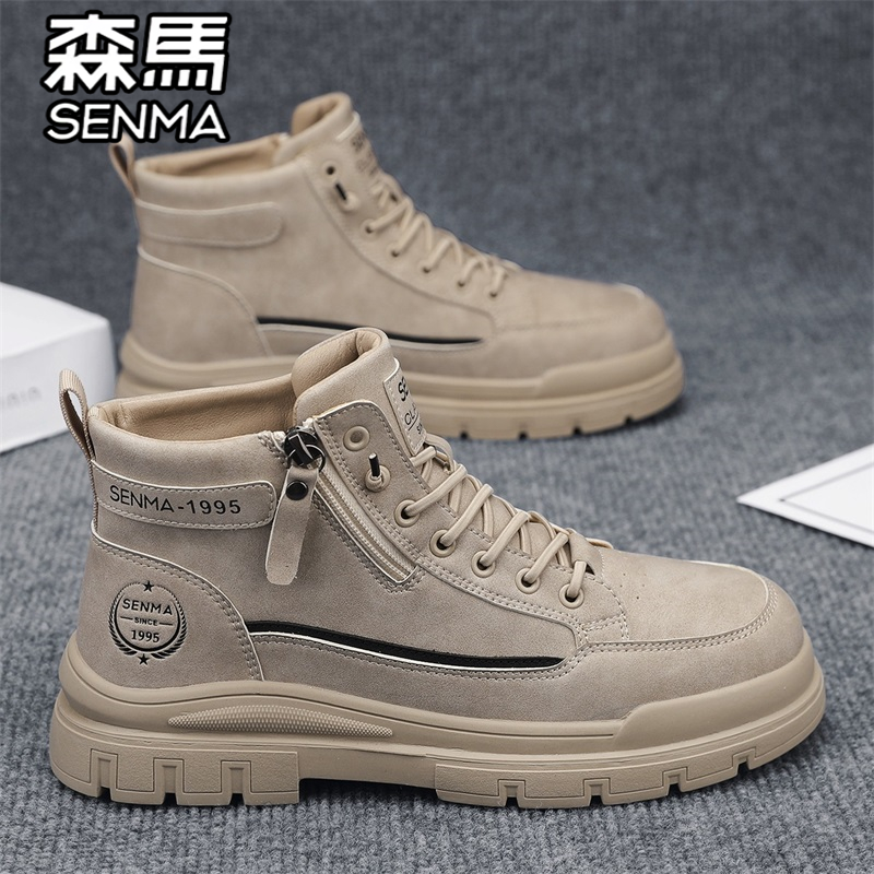 森马马丁靴男鞋冬季男士运动休闲板鞋防滑耐磨户外男士高帮工装靴主图