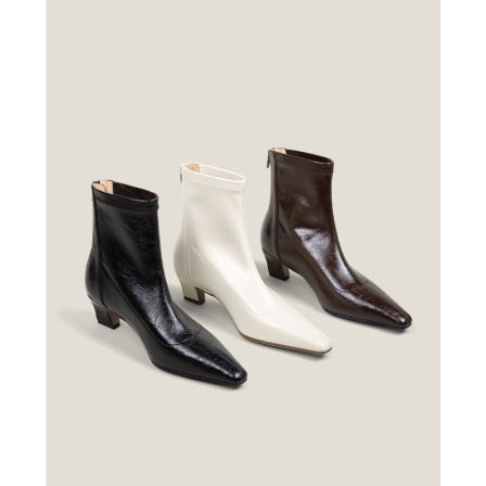 【鞋匠女王×高定级】中跟瘦瘦短靴粗跟方头弹力靴子女靴百搭单靴