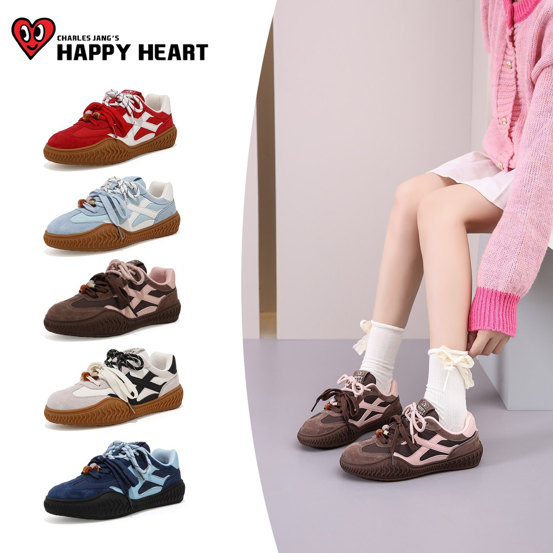 查尔斯桃心德训鞋秋上新时尚百搭休闲双鞋带琥珀流光撞色主图