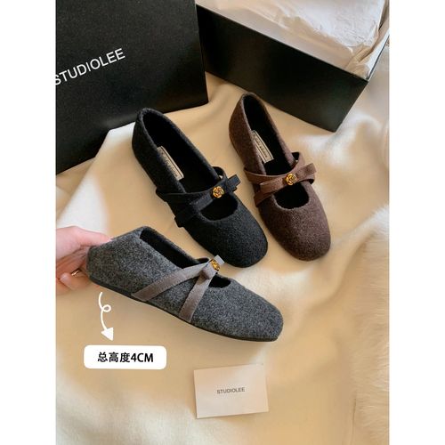 【限时800单】葡萄妈studiolee 增高4cm~山内增高加绒玛丽珍鞋主图