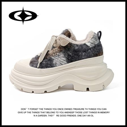 Uootd[秋冬上新】双十一好物 厚底保暖加绒女鞋时尚百搭毛毛休闲鞋