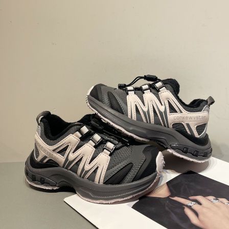 左左家冬季男女童潮酷加绒软底运动鞋2025新款儿童免系带跑步鞋