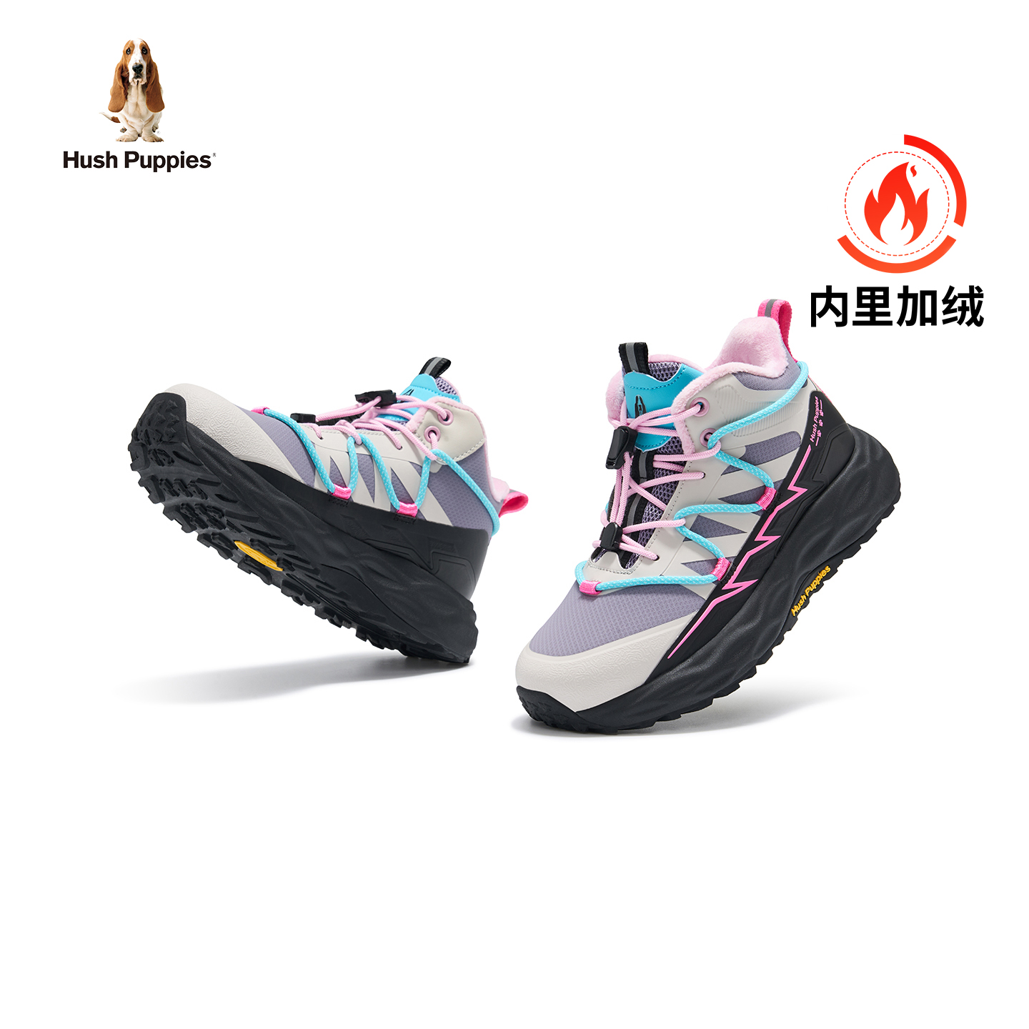 暇步士童鞋儿童棉鞋女童冬新款加绒加厚软底毛毛防滑二棉休闲鞋子主图