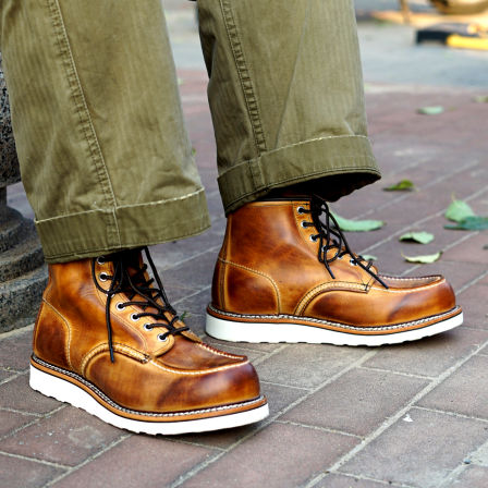 重启猎装靴手抓头层牛皮油性固特异缝制8111伞兵靴男机车马丁靴子