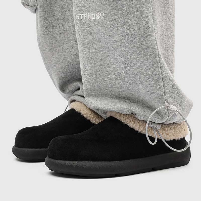 2025冬季新款懒人一脚蹬小土豆包头大码雪地靴情侣款勃肯半拖鞋潮主图