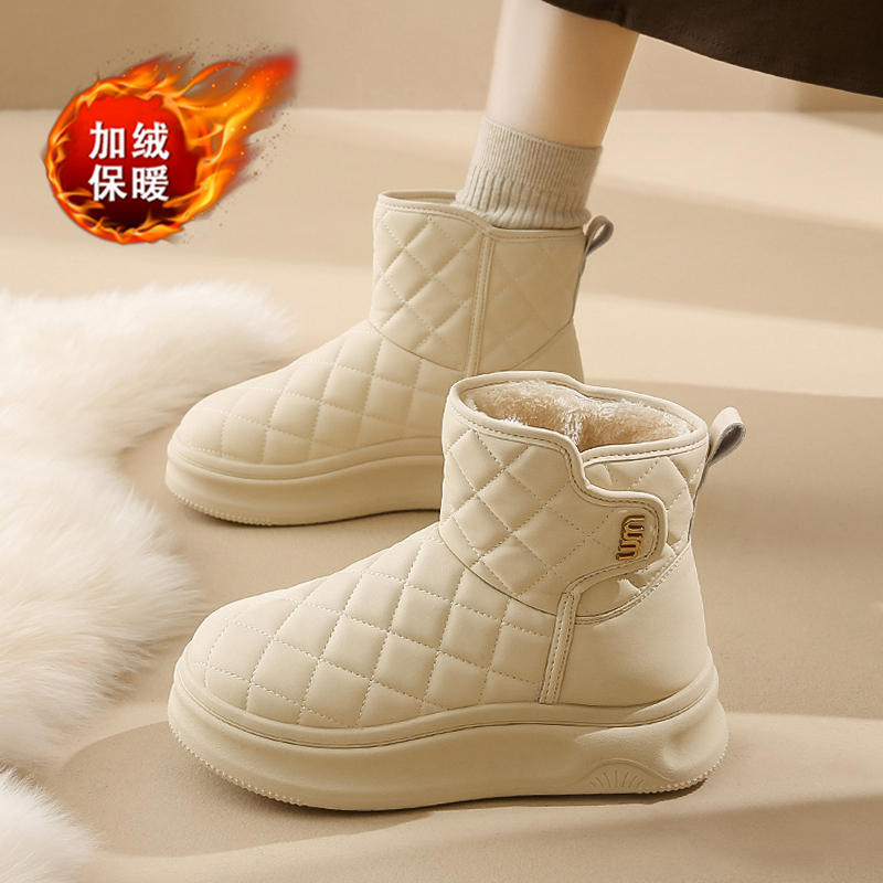 皮毛一体雪地靴子女2025新款冬季加绒加厚防水防滑东北保暖大棉鞋主图