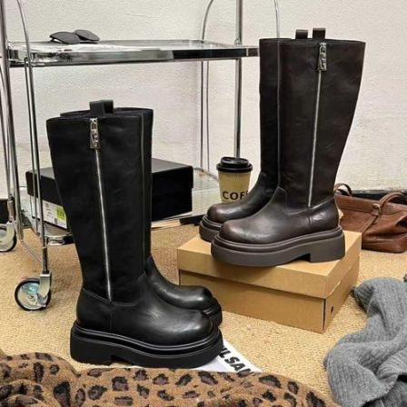 小小苏跟高6cm丨爆款侧拉链不挑腿围加绒随意穿长筒靴;XDXA463