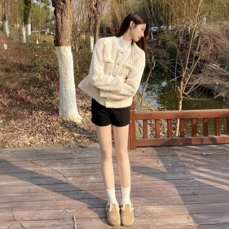 真皮勃肯鞋女秋冬2025新款女鞋厚底保暖棉鞋加绒加厚雪地靴毛毛鞋