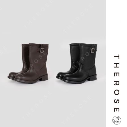 之柔【摩洛骑士靴】西班牙进口半植鞣水染牛皮靴子复古圆头中筒靴女